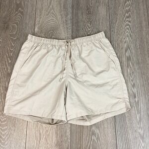 DSG Men's 6" Rec Shorts Khaki Medium Water Repellent Nylon Lined Casual Athletic